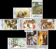 *Známky Libéria 1969 Maľby, razítkovaná séria - Kliknutím na obrázok zatvorte -